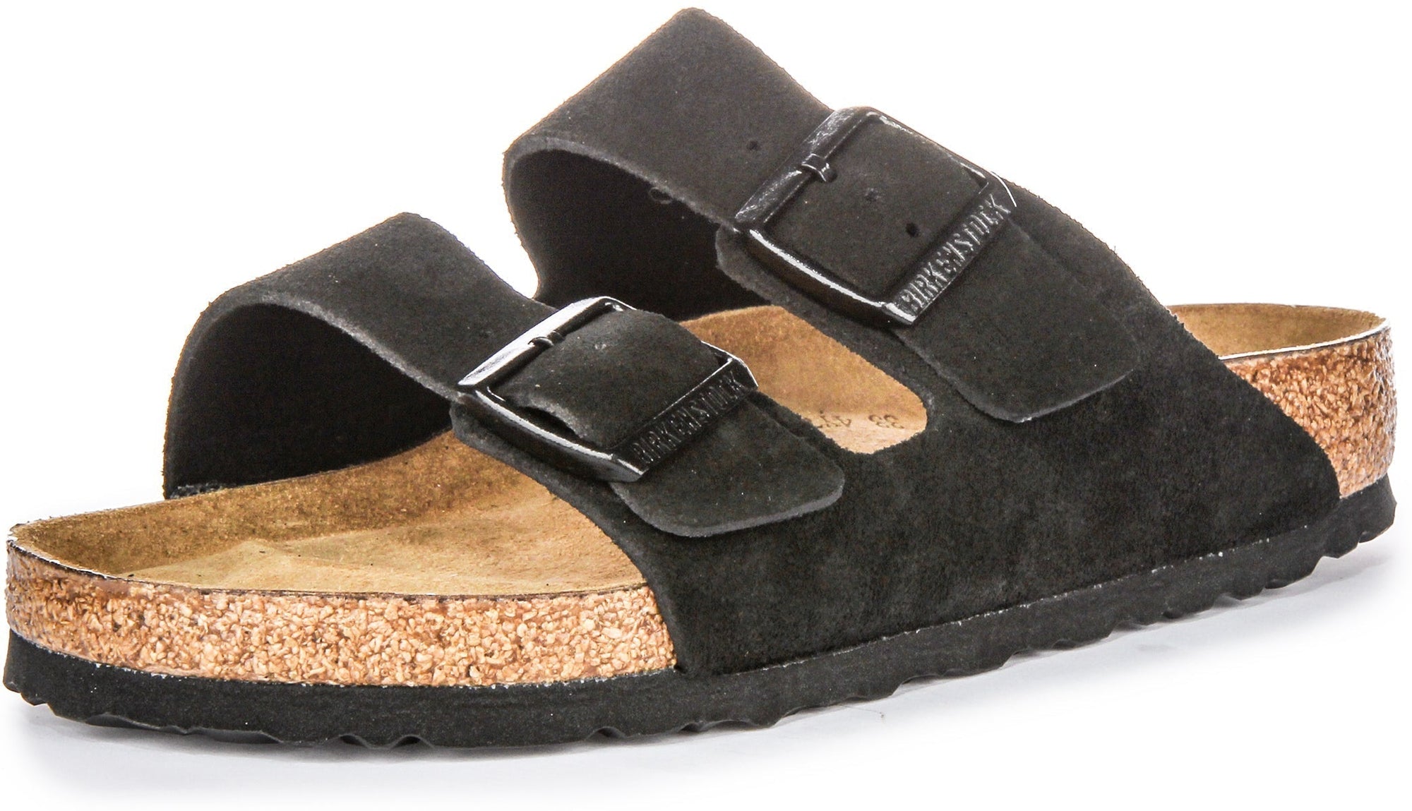 Sandali Birkenstock Arizona | Pelle scamosciata nera - Plantare morbido per uomo e donna
