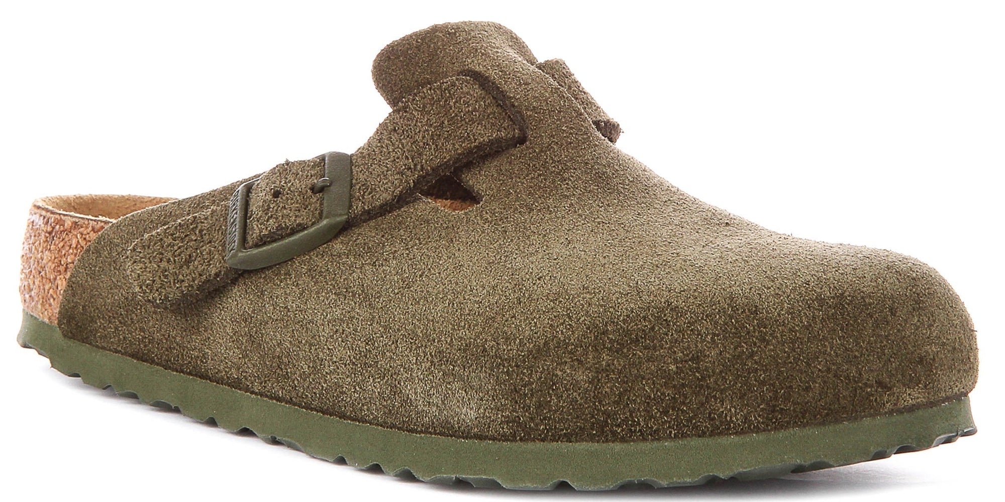 Birkenstock Boston Clogs | Green Birko-Flor for Men and Women - Regular Fit