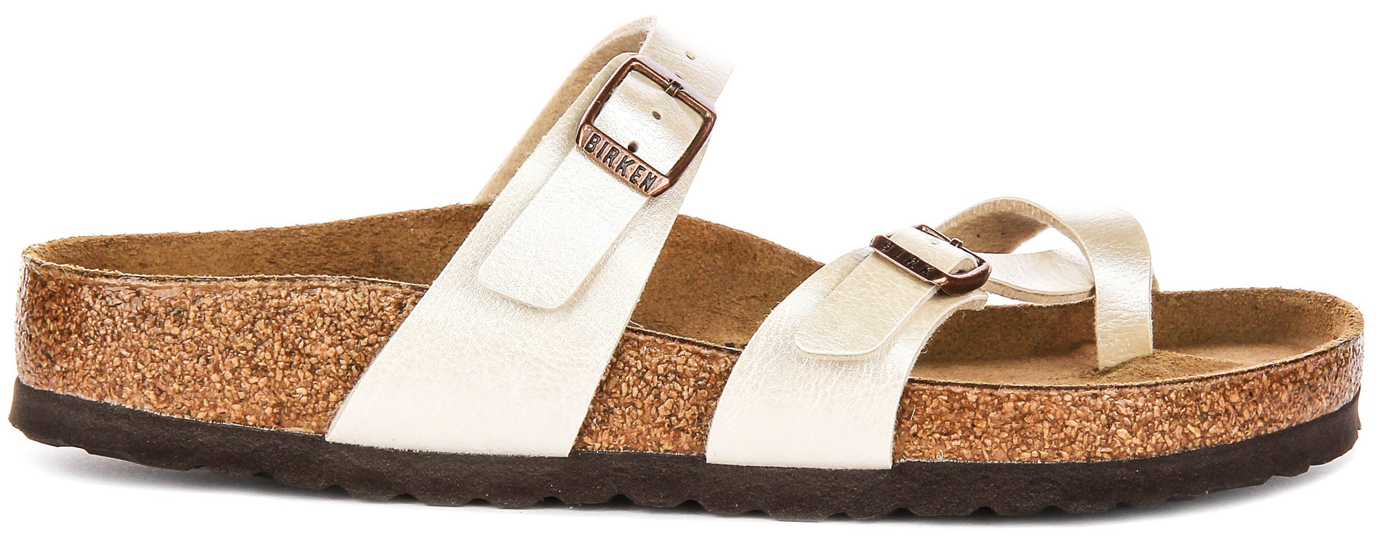 Sandali Birkenstock Mayari | Birko-Flor bianco perla - Finitura metallizzata da donna