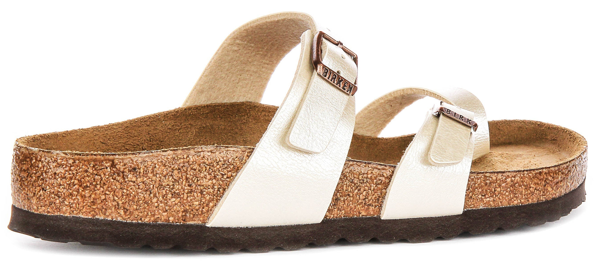 Sandali Birkenstock Mayari | Birko-Flor bianco perla - Finitura metallizzata da donna