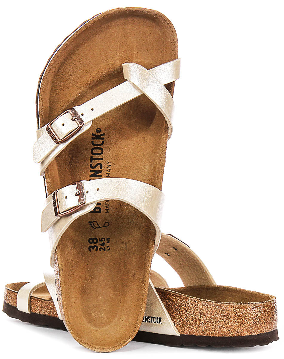 Sandali Birkenstock Mayari | Birko-Flor bianco perla - Finitura metallizzata da donna