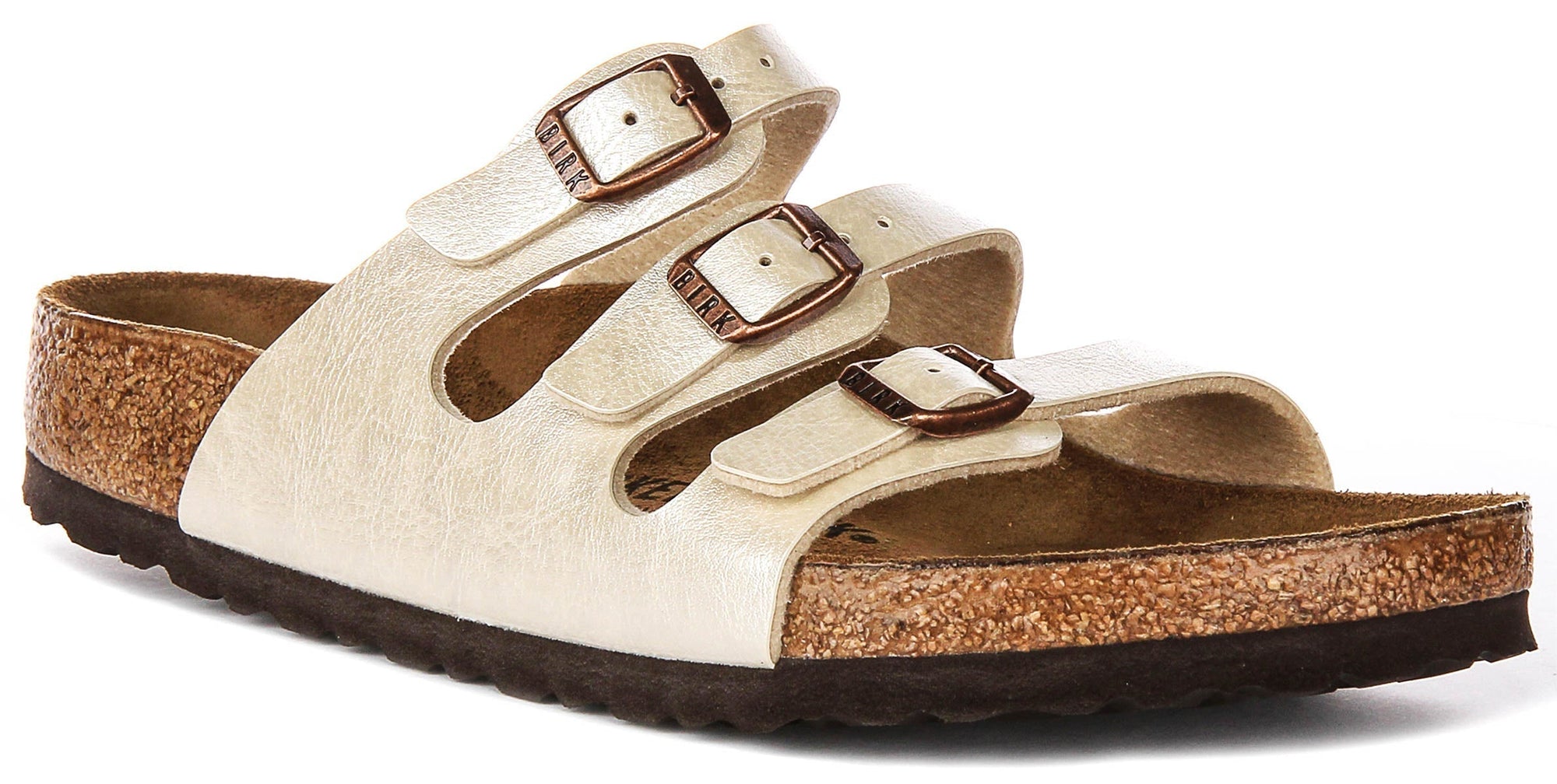 Birkenstock Florida sandali | Birko-Flor bianco perla da donna - Calzata regolare