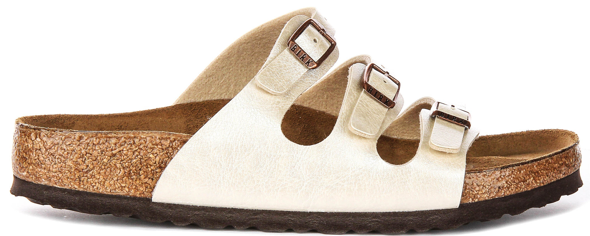 Birkenstock Florida sandali | Birko-Flor bianco perla da donna - Calzata regolare