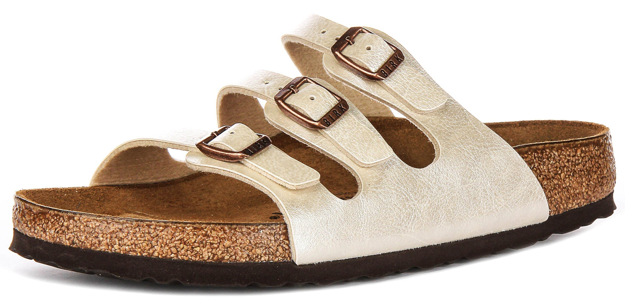 Birkenstock Florida sandali | Birko-Flor bianco perla da donna - Calzata regolare