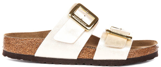 Birkenstock Sydney Cushion Clogs | Pearl White Birko-Flor for Women - Regular Fit