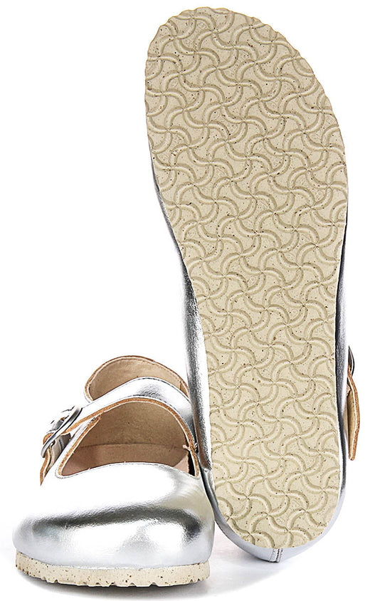 Birkenstock Tracy Shoes | Silver signature Birkenstock upper material for Men and Women