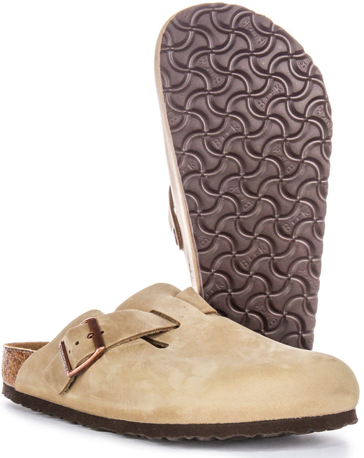 Birkenstock Boston Clogs | Tobacco genuine leather for Men and Women
