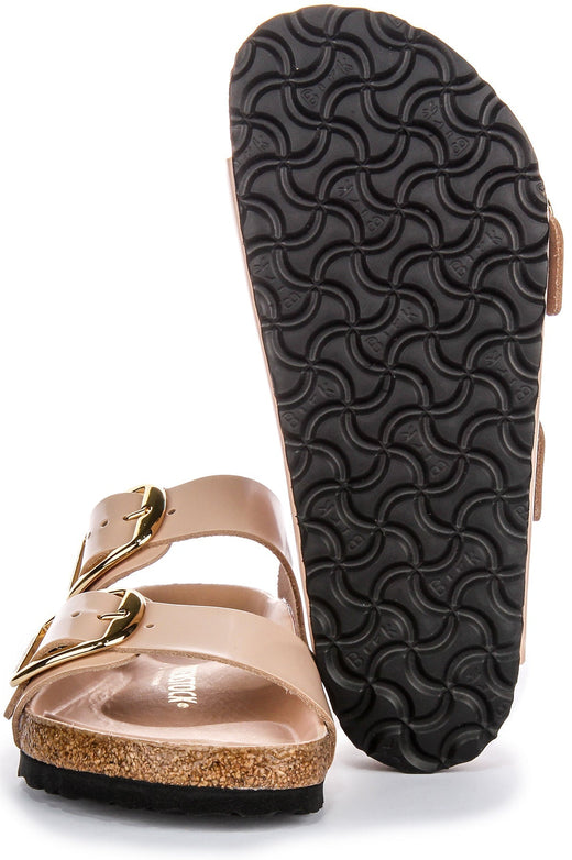 Sandali Birkenstock Arizona | Pelle beige autentica - Big Buckle da donna