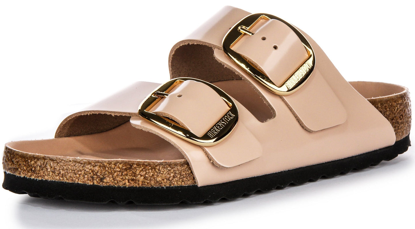 Sandali Birkenstock Arizona | Pelle beige autentica - Big Buckle da donna