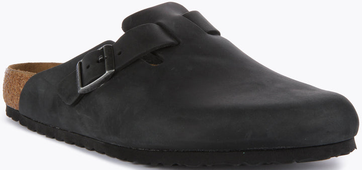 Birkenstock Boston Clogs | Black genuine leather for Men and Women