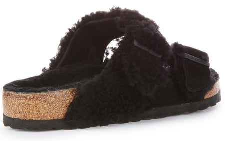 Sandali Birkenstock Arizona | Vera pelle nera - Finitura bicolore da donna