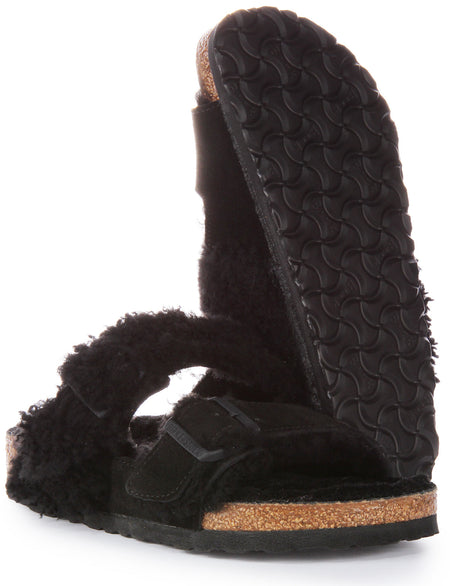 Sandali Birkenstock Arizona | Vera pelle nera - Finitura bicolore da donna