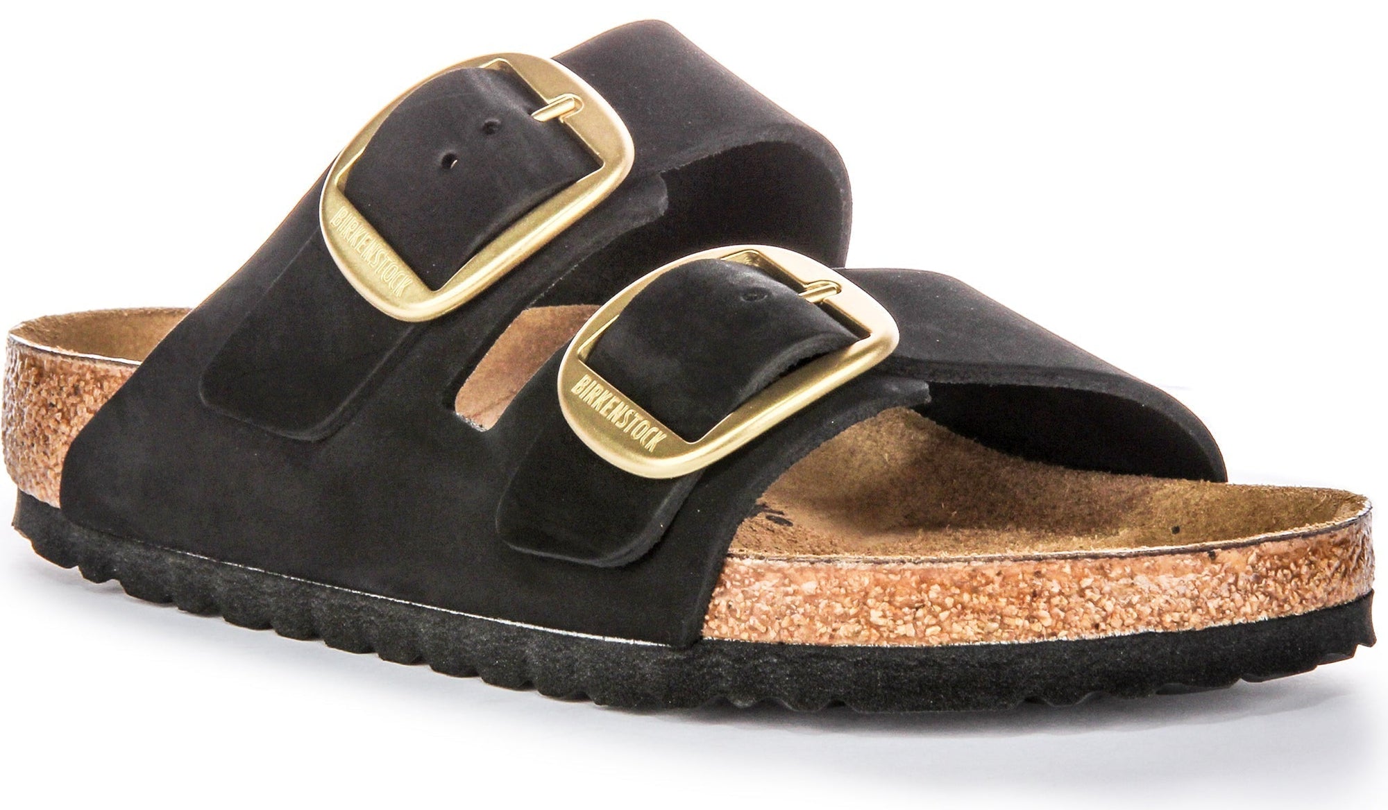 Birkenstock Arizona-sandaler | Svart mockaläder – Big Buckle för kvinnor