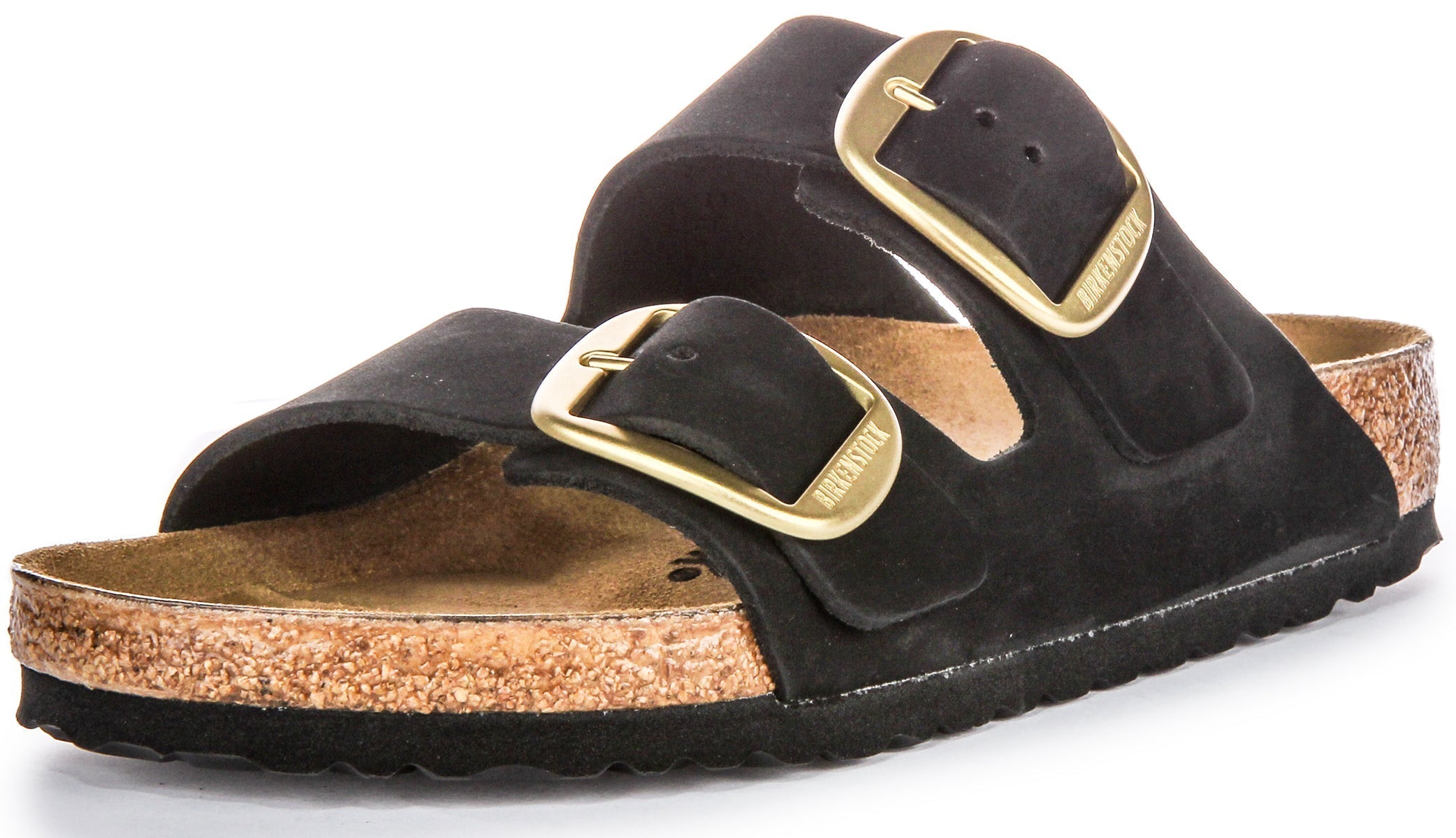 Birkenstock Arizona-sandaler | Svart mockaläder – Big Buckle för kvinnor