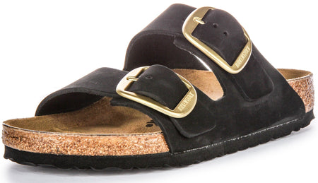 Birkenstock Arizona-sandaler | Svart mockaläder – Big Buckle för kvinnor