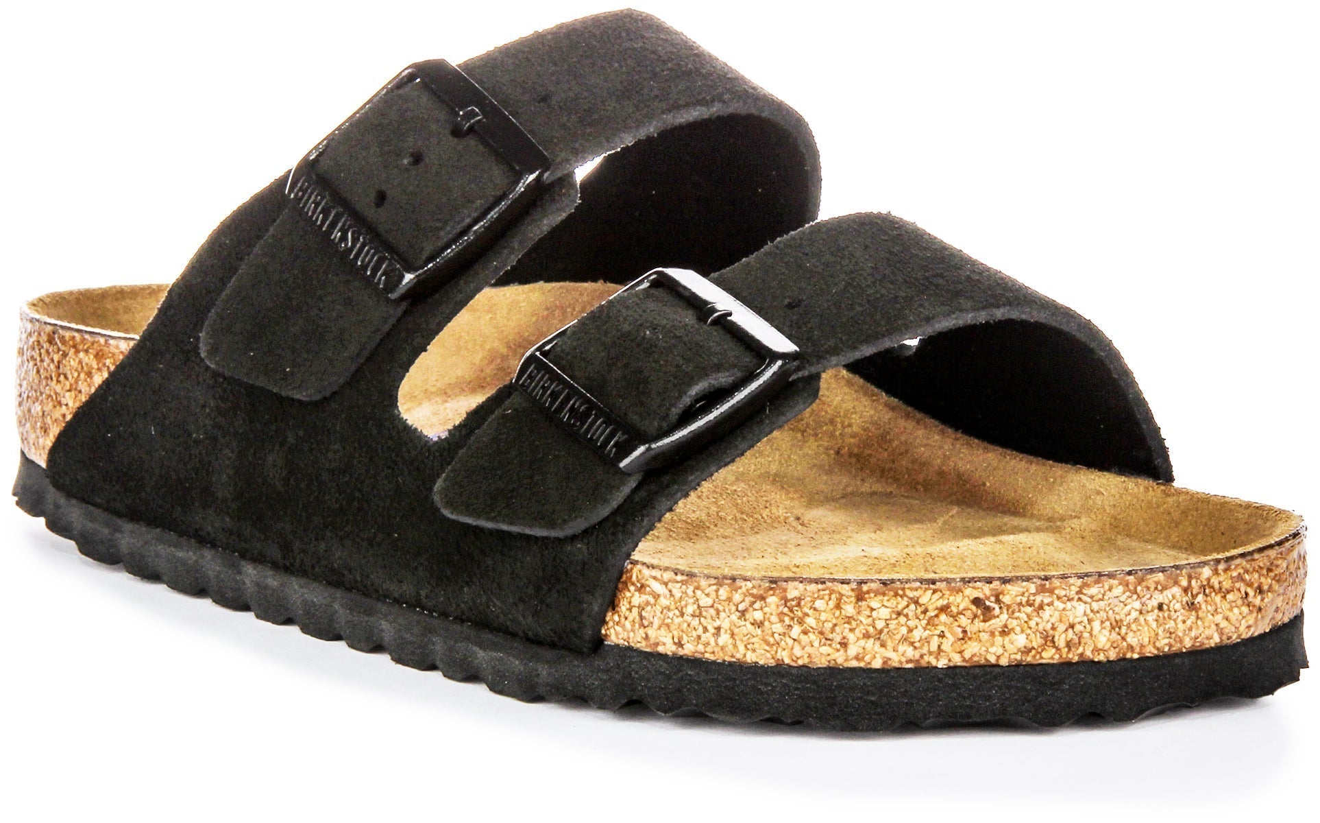 Sandali Birkenstock Arizona | Pelle scamosciata nera - Plantare morbido per uomo e donna