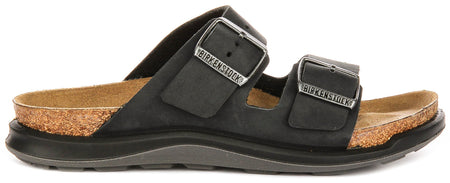 Birkenstock Arizona sandales | cuir suédé noir - semelle Crosstown pour femmes - coupe standard