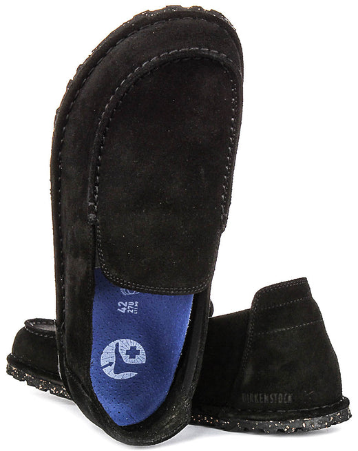 Birkenstock Utti-schoenen | zwart suèdeleer voor heren en dames - normale pasvorm