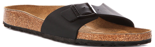 Birkenstock Madrid-sandalen | zwart Birko-Flor voor dames – smalle pasvorm