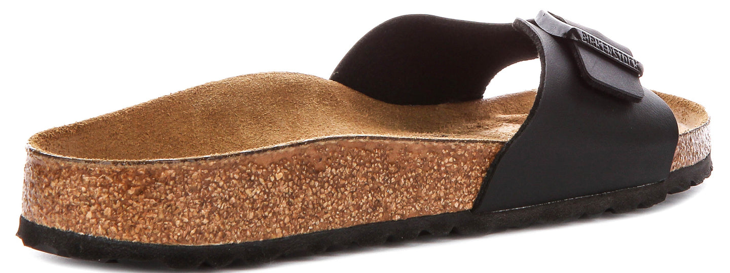Birkenstock Madrid-sandalen | zwart Birko-Flor voor dames – smalle pasvorm