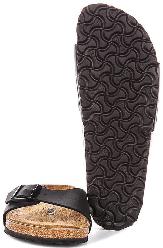 Birkenstock Madrid-sandalen | zwart Birko-Flor voor dames – smalle pasvorm