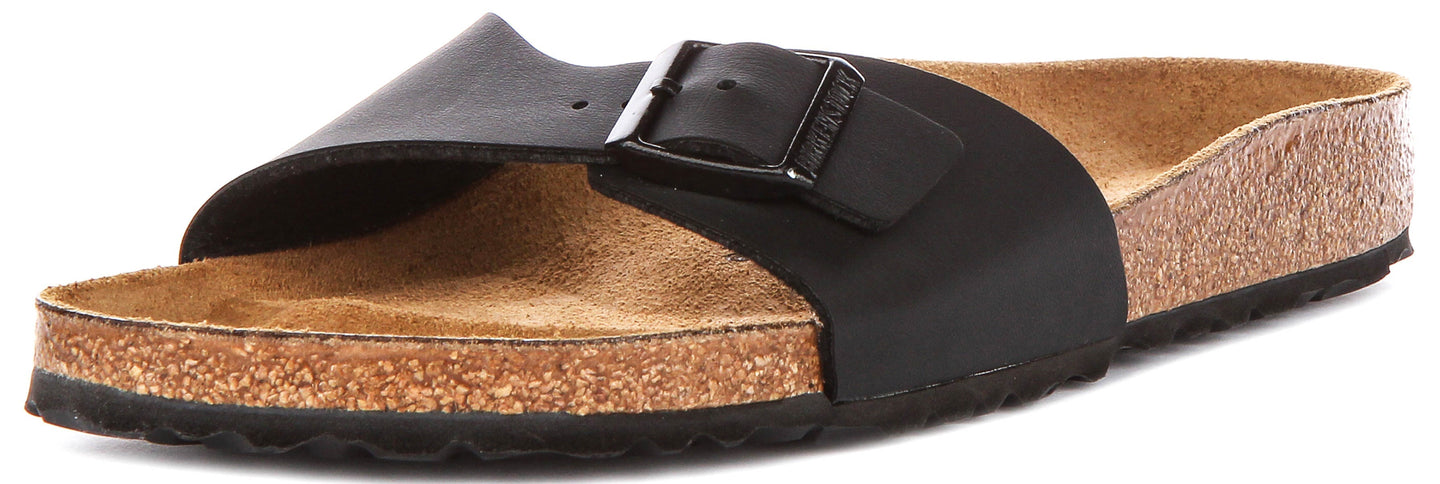 Birkenstock Madrid-sandalen | zwart Birko-Flor voor dames – smalle pasvorm