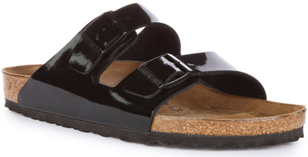 Sandali Birkenstock Arizona | Birko-Flor nero verniciato da uomo e donna