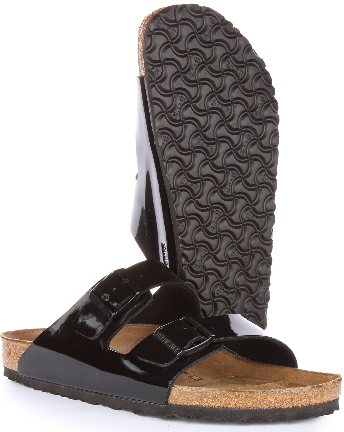 Birkenstock Arizona-sandalen | lakzwarte Birko-Flor voor dames