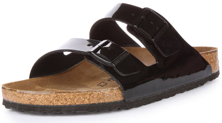 Sandali Birkenstock Arizona | Birko-Flor nero verniciato da uomo e donna