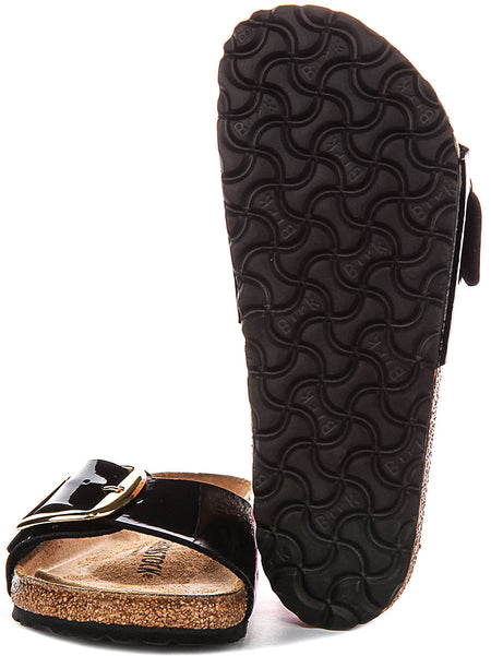 Birkenstock Madrid sandalen | Zwart lakleer - Big Buckle voor dames - Normale pasvorm