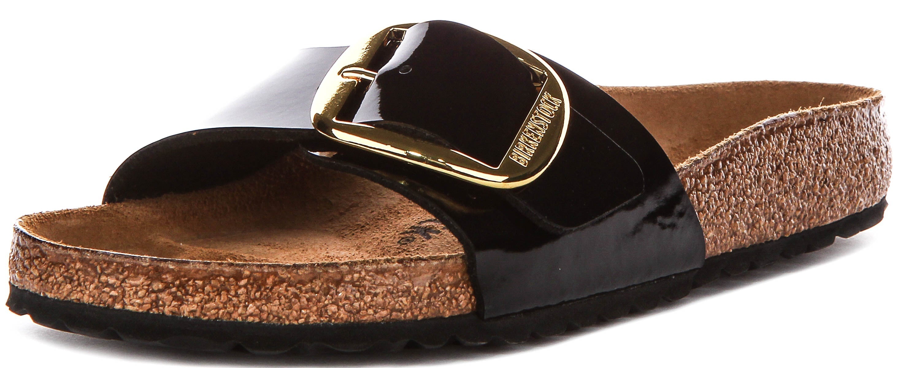 Birkenstock Madrid sandalen | Zwart lakleer - Big Buckle voor dames - Normale pasvorm