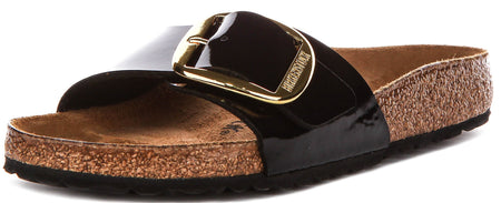 Birkenstock Madrid sandalen | Zwart lakleer - Big Buckle voor dames - Normale pasvorm
