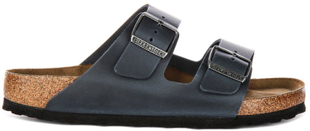 Sandalias Birkenstock Arizona | Piel auténtica azul - plantilla Soft Footbed para hombre y mujer - Ajuste regular