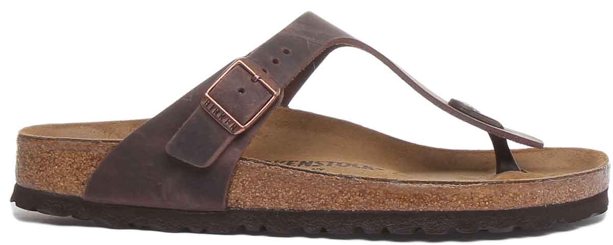 Birkenstock Gizeh sandalen | bruin echt leer voor dames