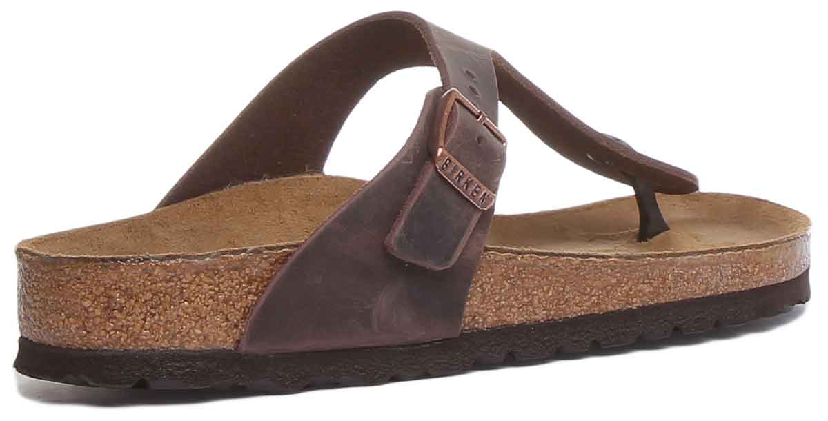 Birkenstock Gizeh sandalen | bruin echt leer voor dames