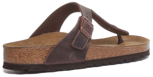 Birkenstock Gizeh sandalen | bruin echt leer voor dames