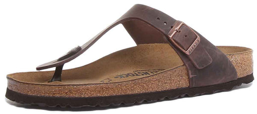 Birkenstock Gizeh sandalen | bruin echt leer voor dames