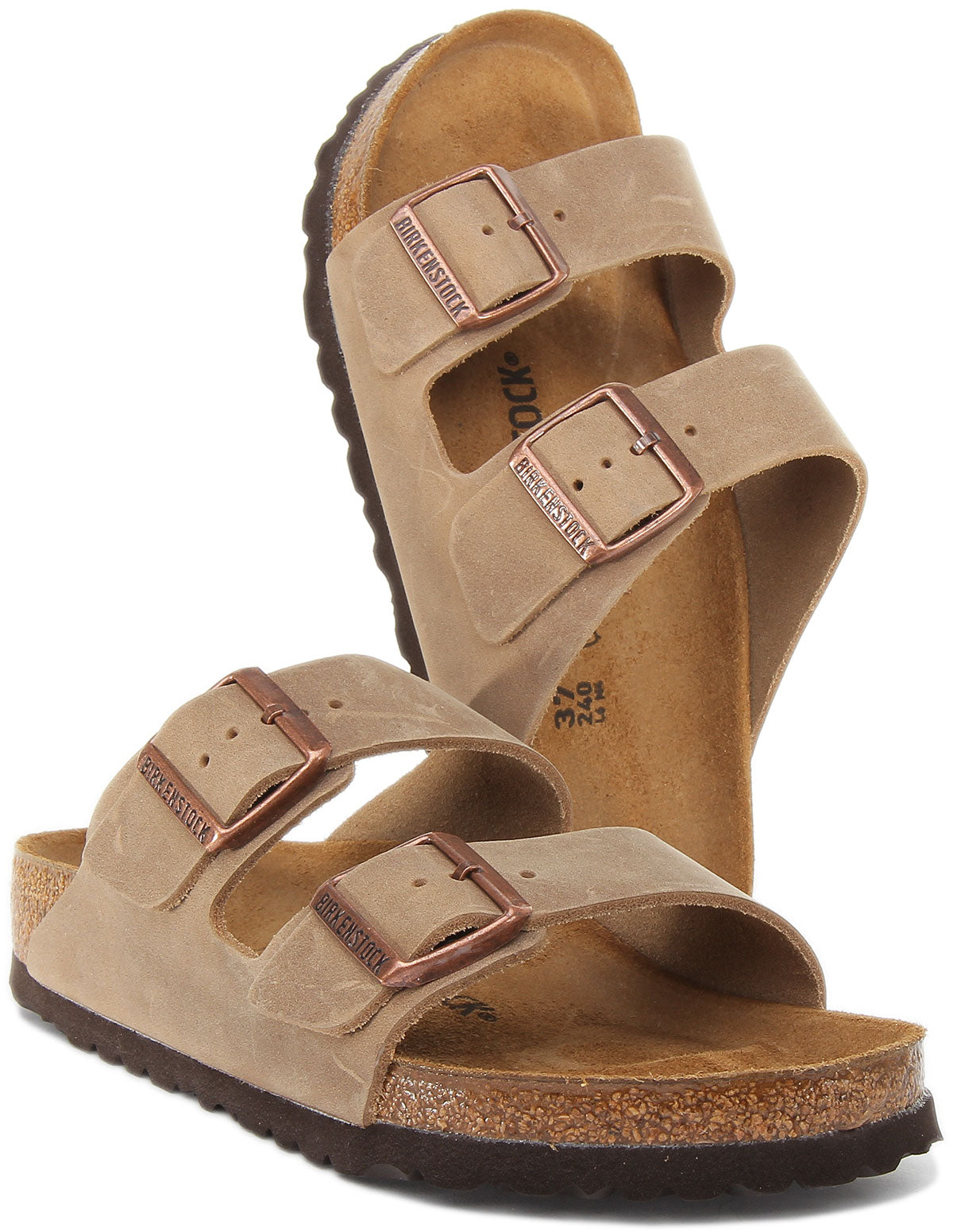 Sandales Birkenstock Arizona | cuir nubuck marron pour femmes