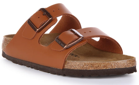 Sandales Birkenstock Arizona | Cuir véritable marron pour homme et femme