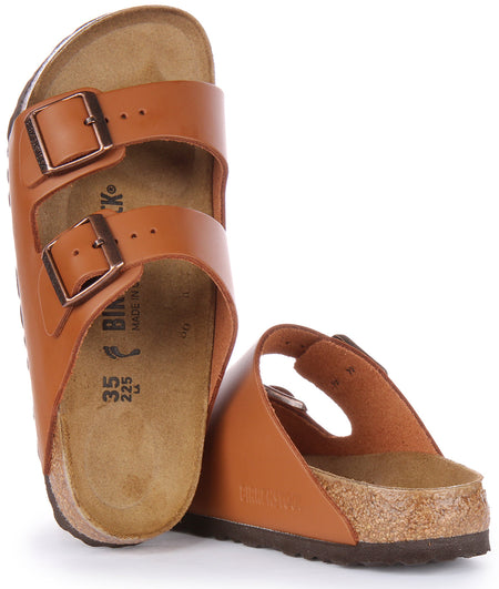 Sandales Birkenstock Arizona | Cuir véritable marron pour homme et femme