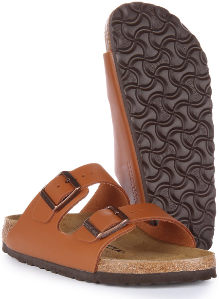 Sandales Birkenstock Arizona | Cuir véritable marron pour homme et femme