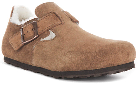 Zoccoli Birkenstock London | Pelle scamosciata marrone per donna