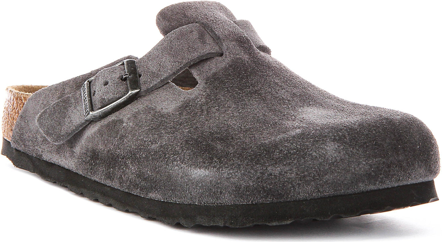 Birkenstock Boston klompen | Antraciet Birko-Flor voor heren en dames - Normale pasvorm
