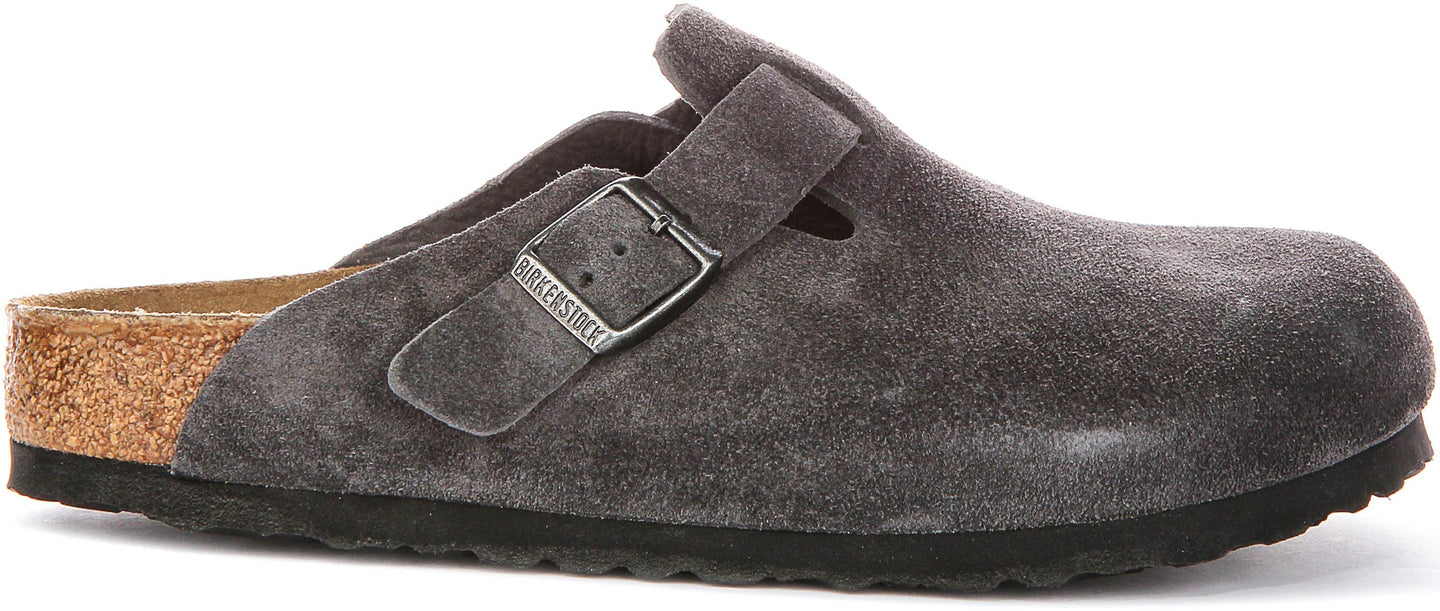 Birkenstock Boston klompen | Antraciet Birko-Flor voor heren en dames - Normale pasvorm