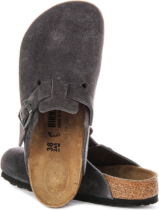 Birkenstock Boston klompen | Antraciet Birko-Flor voor heren en dames - Normale pasvorm