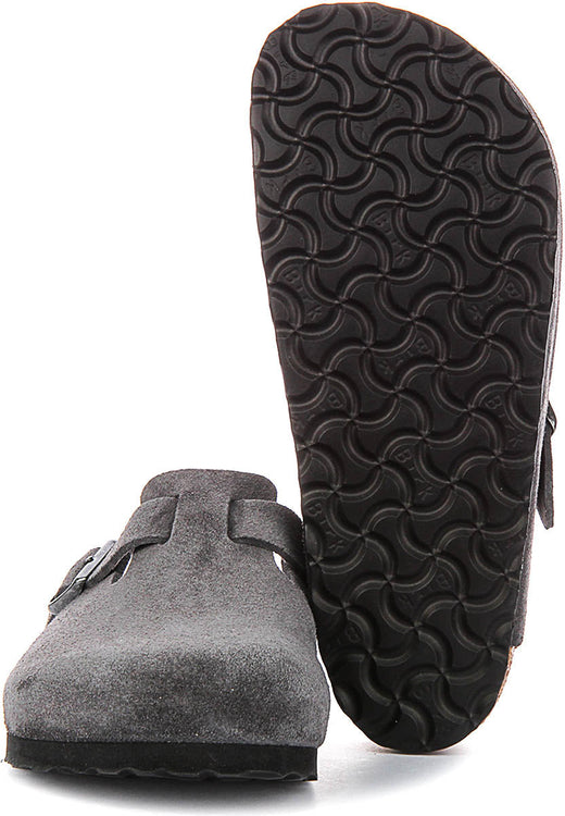 Birkenstock Boston klompen | Antraciet Birko-Flor voor heren en dames - Normale pasvorm