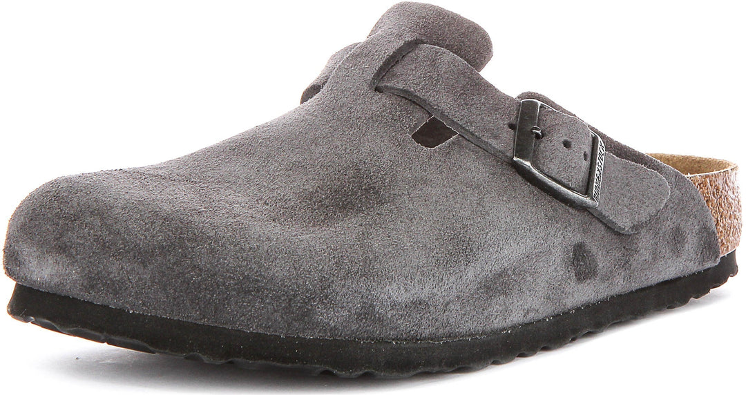 Birkenstock Boston Clogs | Charcoal Birko-Flor for Men and Women - Regular Fit