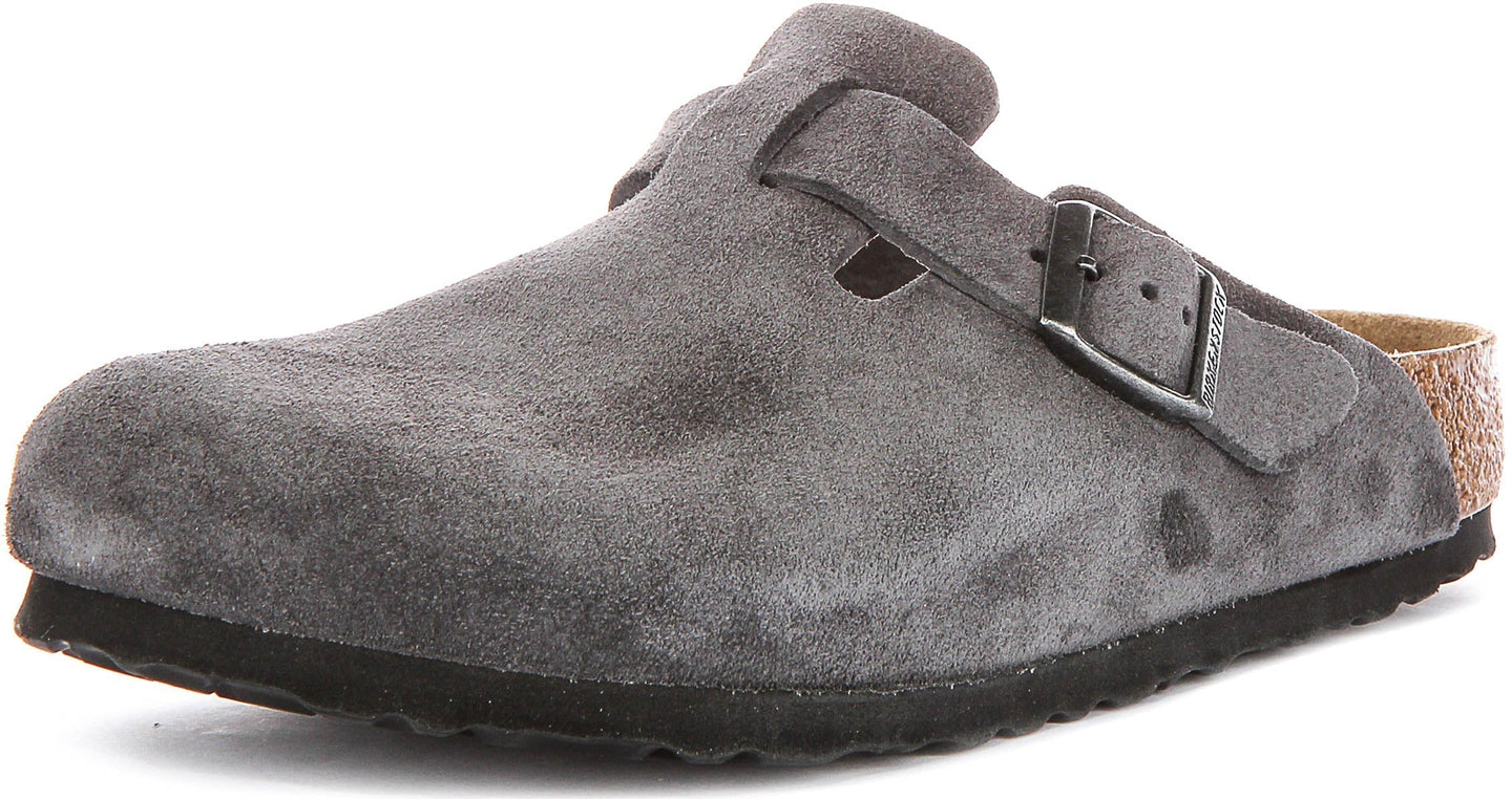 Birkenstock Boston klompen | Antraciet Birko-Flor voor heren en dames - Normale pasvorm