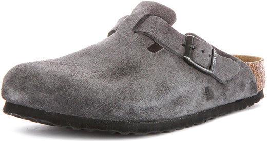 Birkenstock Boston klompen | Antraciet Birko-Flor voor heren en dames - Normale pasvorm