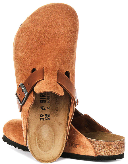Birkenstock Boston-träskor | cognacsfärgad Birko-Flor för män och kvinnor